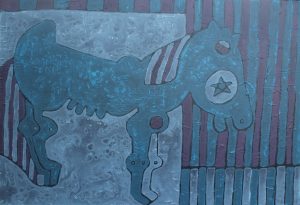 Blue Horse, acrylic painting by Nguyen Thi Mai