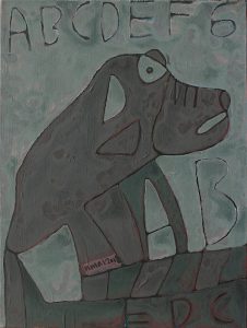 Dog 16, acrylic painting by Nguyen Thi Mai