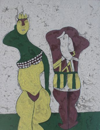 Odd Couple, an acrylic painting by Nguyen Thi Mai