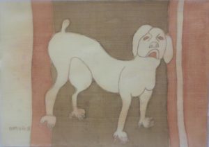 Pooch 002, silk painting by Nguyen Thi Mai