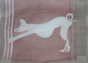 Pooch 019, silk painting by Nguyen Thi Mai