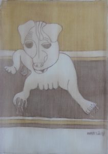 Pooch 031, silk painting by Nguyen Thi Mai