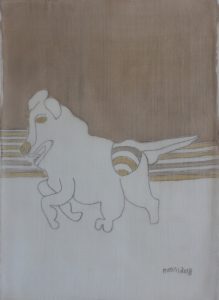 Pooch 041, silk painting by Nguyen Thi Mai