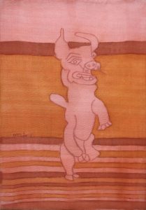 Pooch 057, silk painting by Nguyen Thi Mai