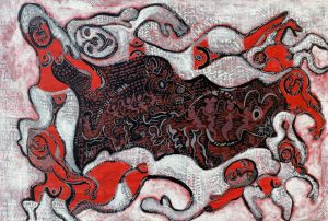 Water Mouse, acrylic painting by Nguyen Thi Mai